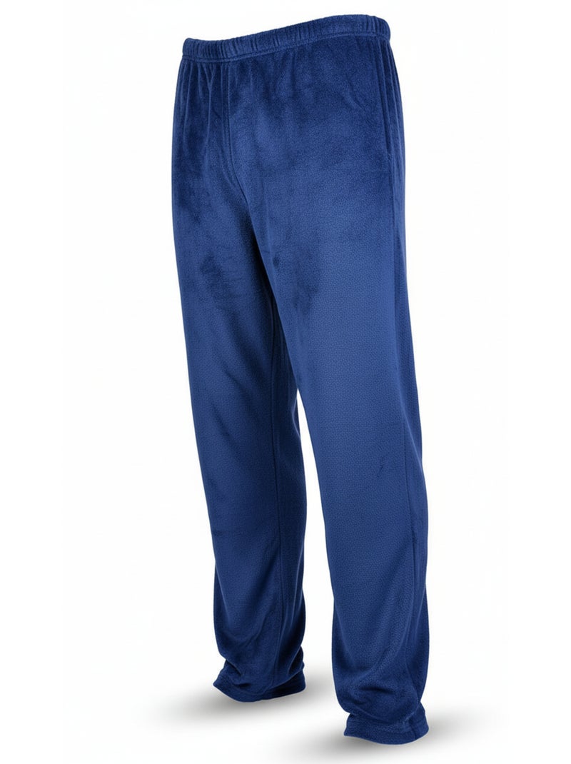 Pijama Hombre Invierno Polar Suave RAYAS Z2654 Azul marino - Kiabi