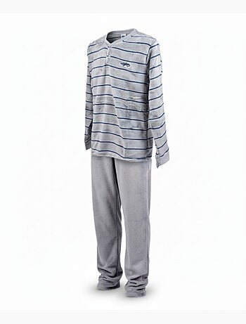 Pijama Hombre Invierno Polar Suave RAYAS Z2654