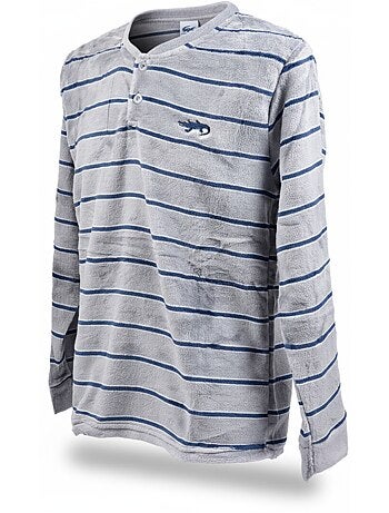 Pijama Hombre Invierno Polar Suave RAYAS Z2654