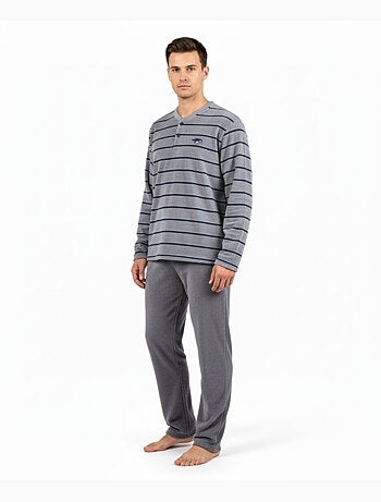 Pijama Hombre Invierno Polar Suave RAYAS Z2654