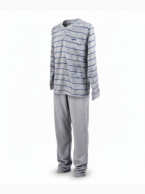 Pijama Hombre Invierno Polar Suave RAYAS Z2654 - Kiabi