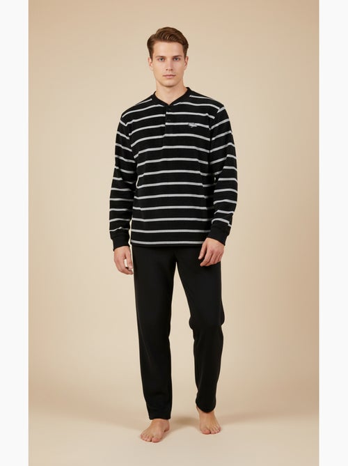 Pijama Hombre Invierno Polar Suave RAYURE Z2654 - Kiabi