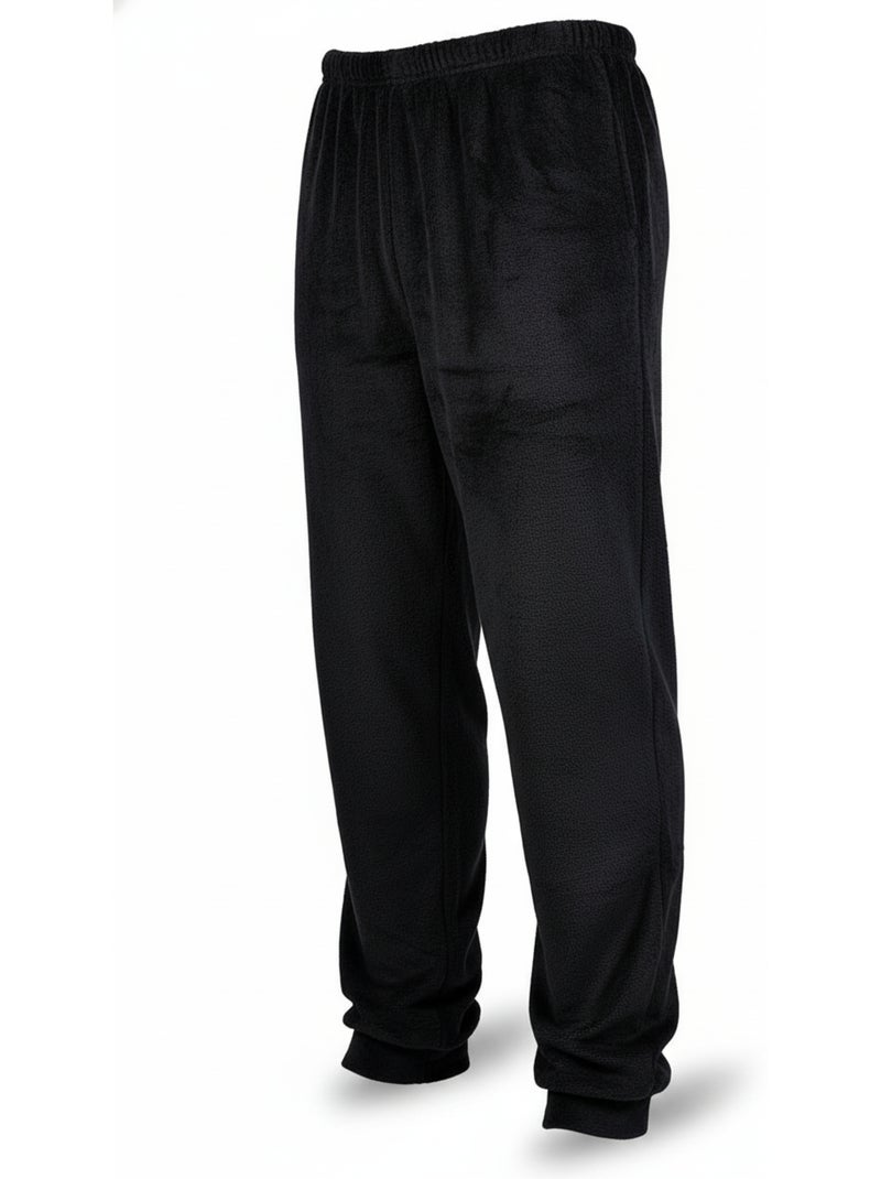 Pijama Hombre Invierno Polar Suave RAYURE Z2654 Negro - Kiabi