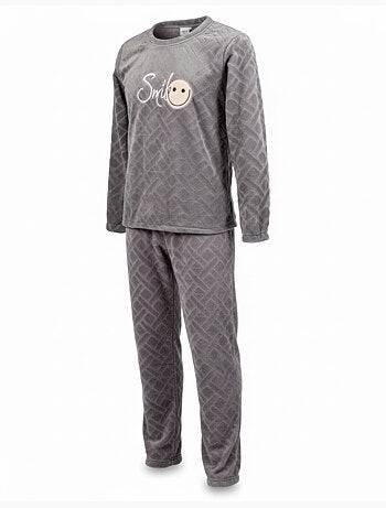 Pijama Hombre Invierno Polar Suave SMILE Pack de 2