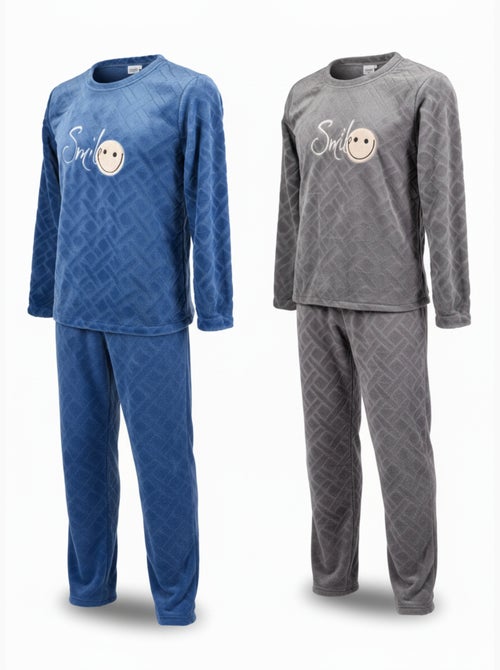 Pijama Hombre Invierno Polar Suave SMILE Pack de 2 - Kiabi