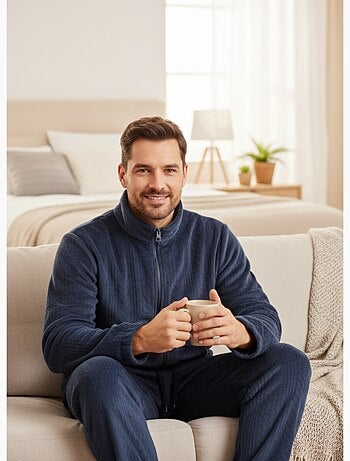 Pijama Hombre Invierno Polar Suave ZIP