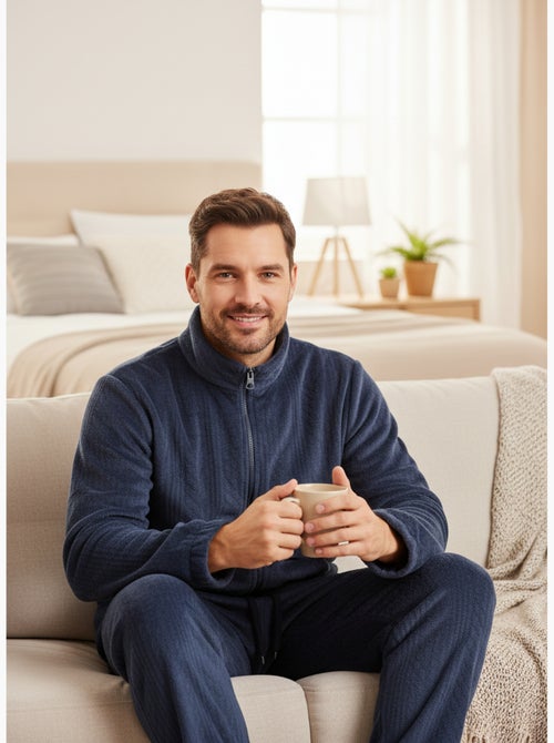 Pijama Hombre Invierno Polar Suave ZIP - Kiabi