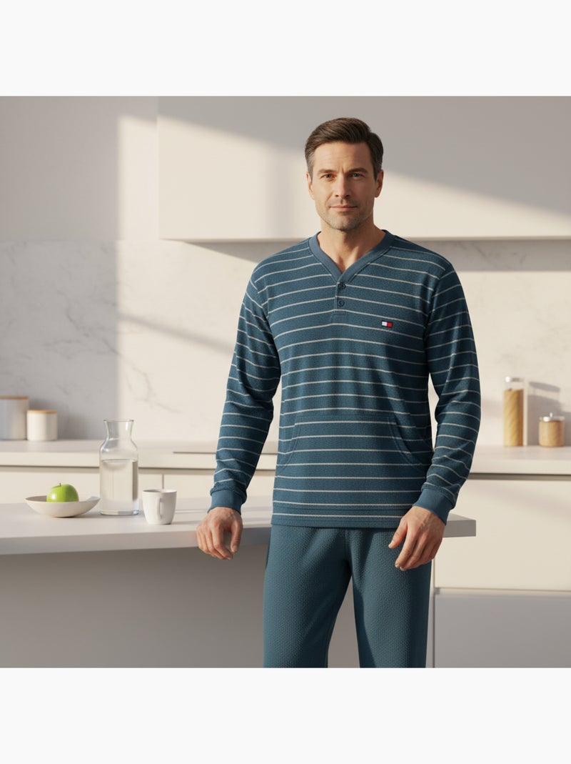 Pijama Hombre Invierno Polar ULTRA Suave Z2655 Verde caqui - Kiabi