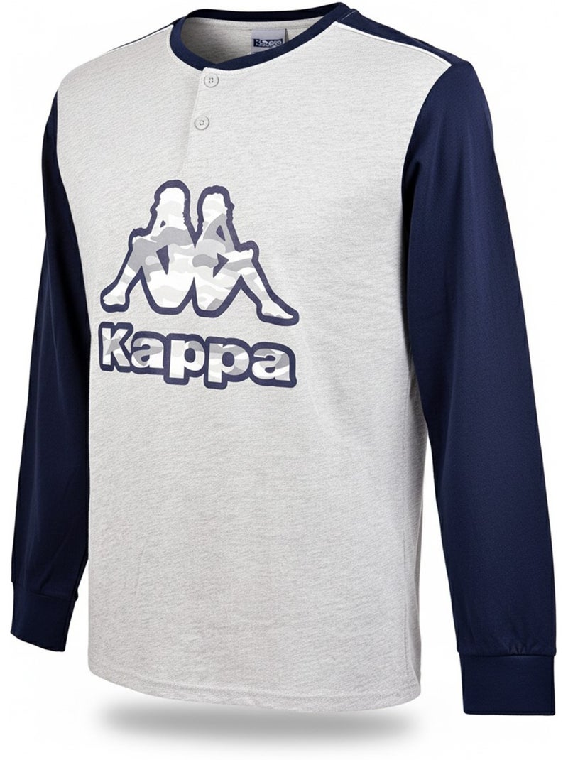 Pijama Hombre Largo Algodón KAPPA Azul gris - Kiabi