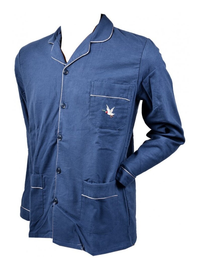 Pijama Hombre Largo CHEVIGNON Abotonado Azul marino - Kiabi
