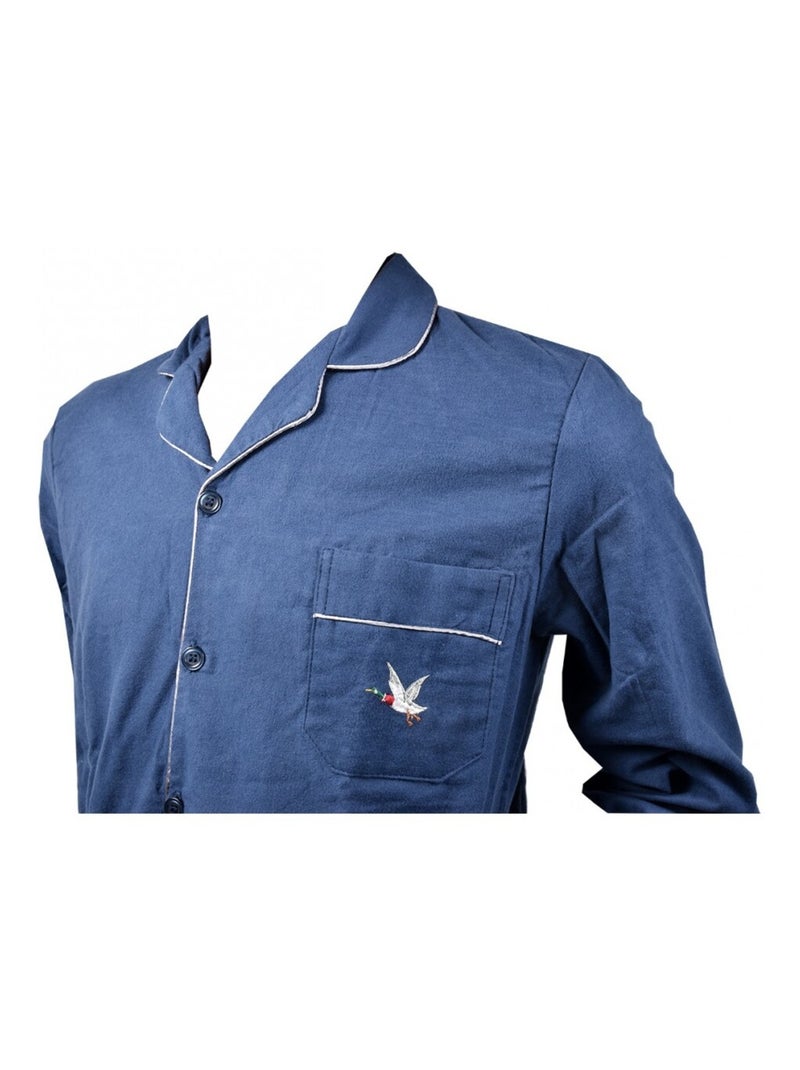 Pijama Hombre Largo CHEVIGNON Abotonado Azul marino - Kiabi