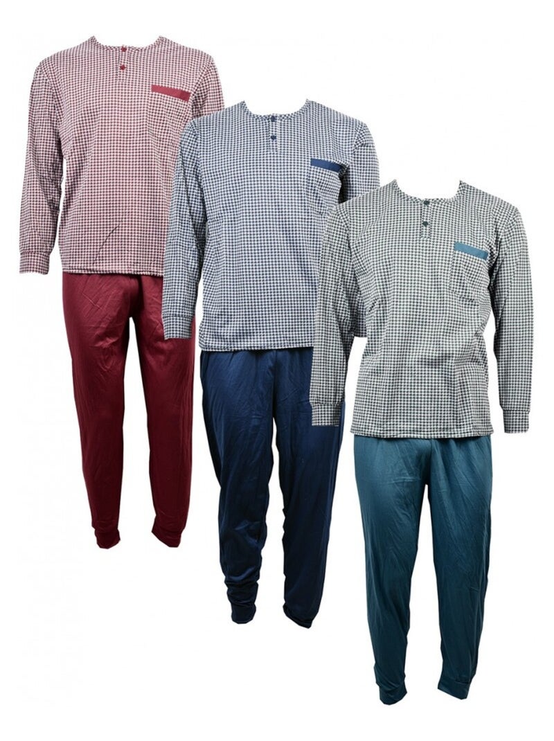 Pijama Hombre Largo Eco Azul marino - Kiabi