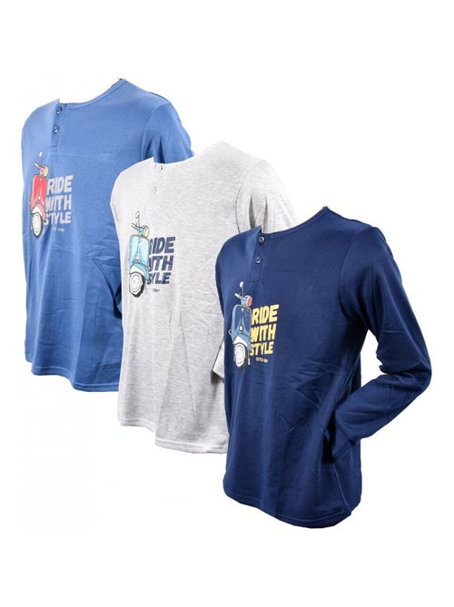 Pijama Hombre Largo SWEET SECRET - Pack de 3 - Kiabi