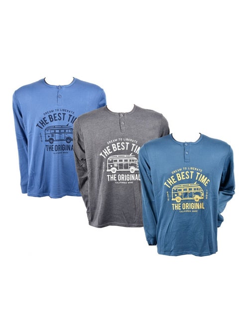 Pijama Hombre Largo SWEET SECRET - Pack de 3 - Kiabi