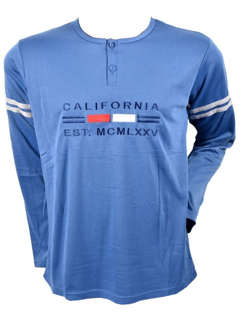 Pijama Hombre Largo SWEET SECRET Azul - Kiabi