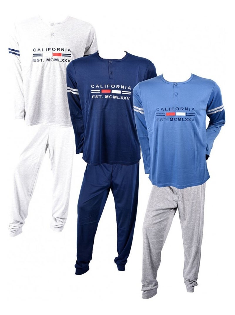 Pijama Hombre Largo SWEET SECRET Azul - Kiabi