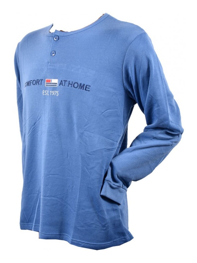 Pijama Hombre Largo SWEET SECRET Azul - Kiabi