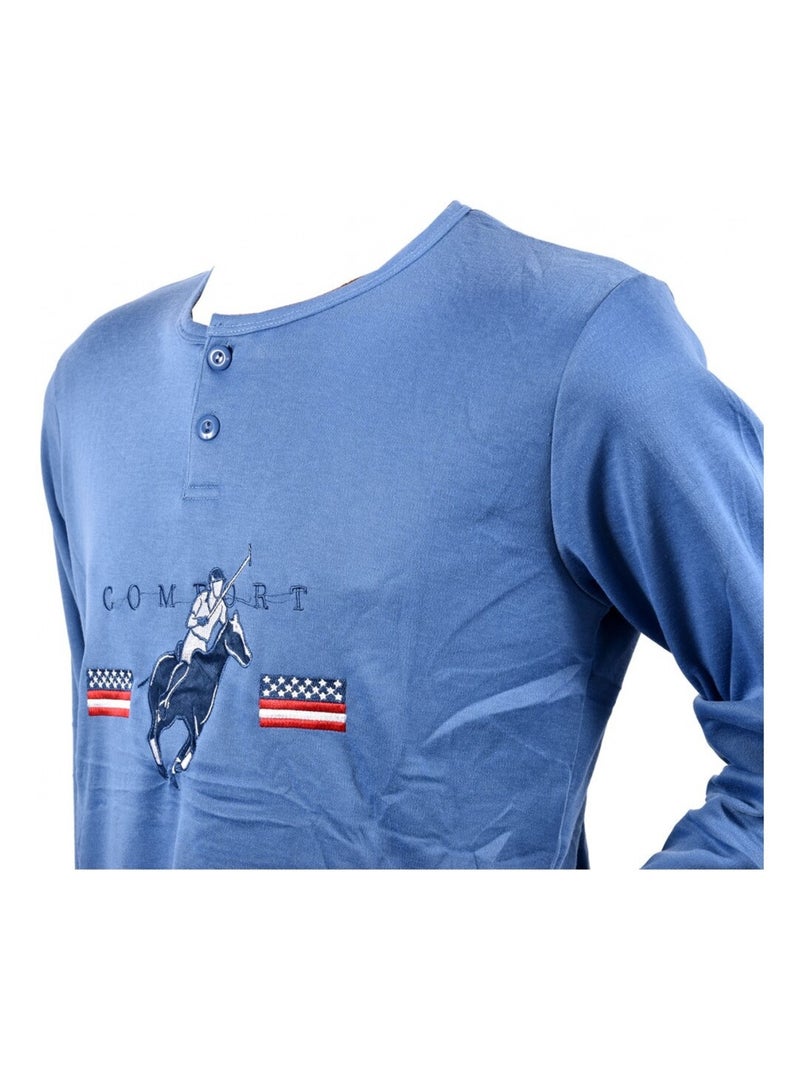 Pijama Hombre Largo SWEET SECRET Azul - Kiabi
