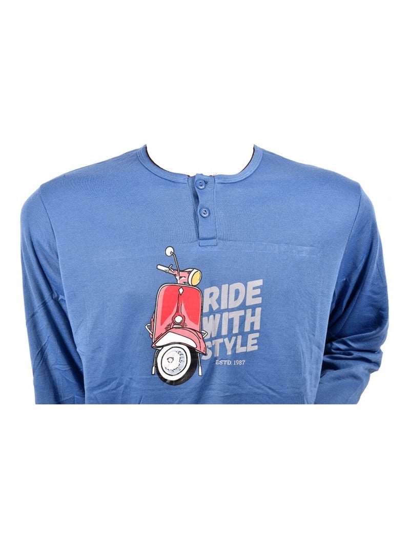 Pijama Hombre Largo SWEET SECRET Azul - Kiabi