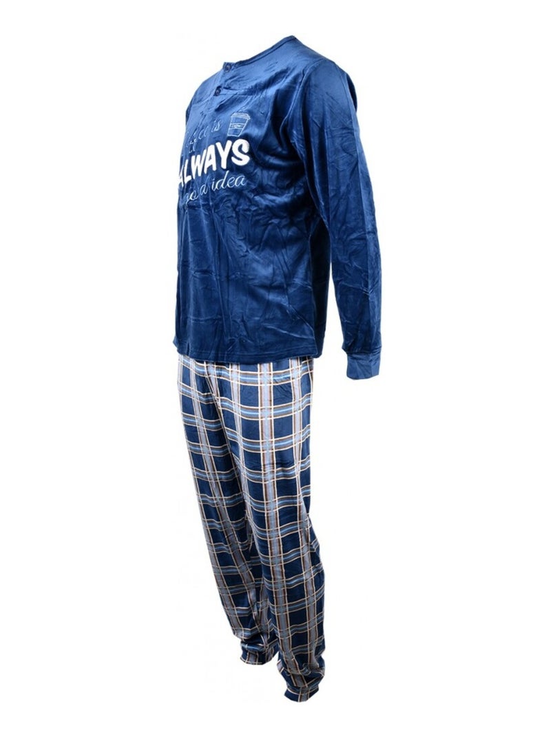 Pijama Hombre Largo SWEET SECRET Azul marino - Kiabi