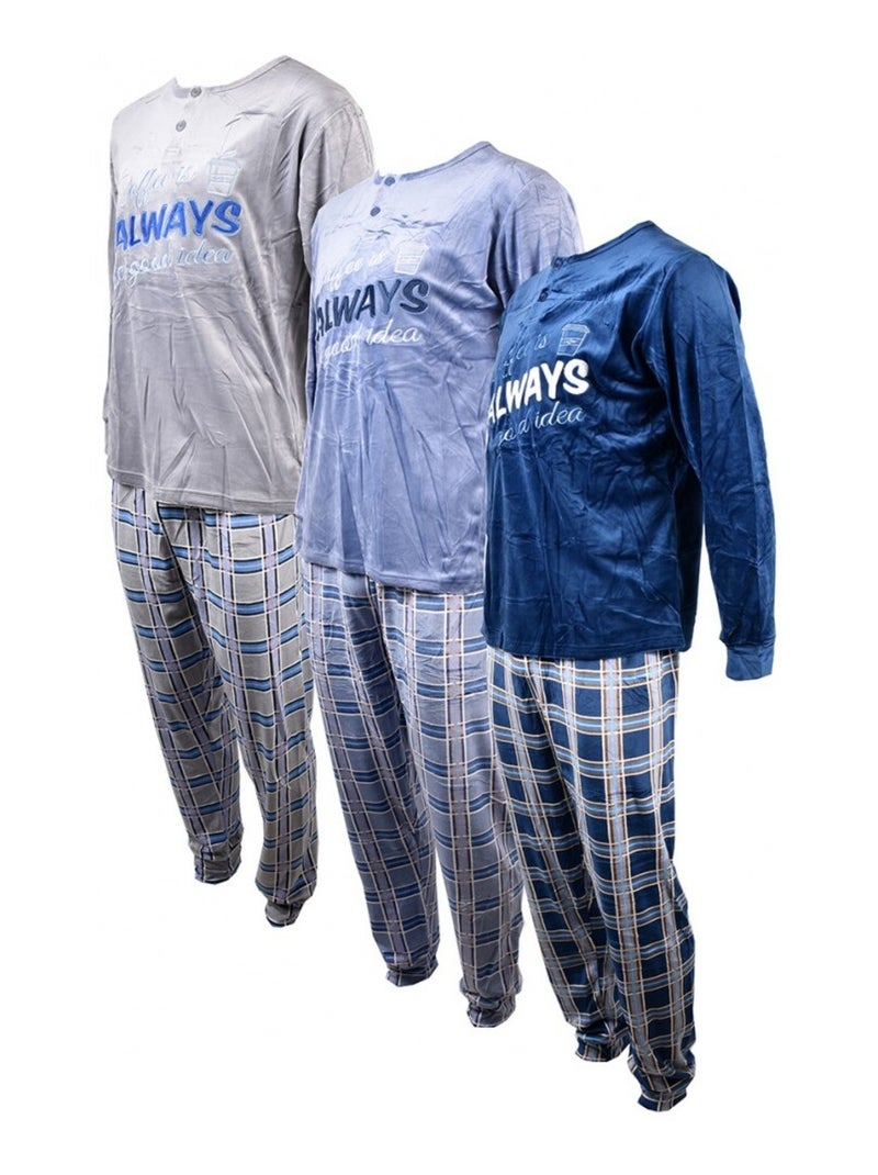 Pijama Hombre Largo SWEET SECRET Azul marino - Kiabi