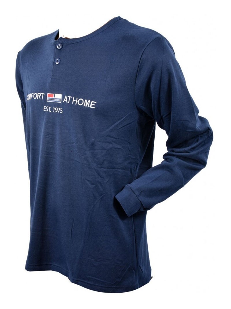 Pijama Hombre Largo SWEET SECRET Azul marino - Kiabi