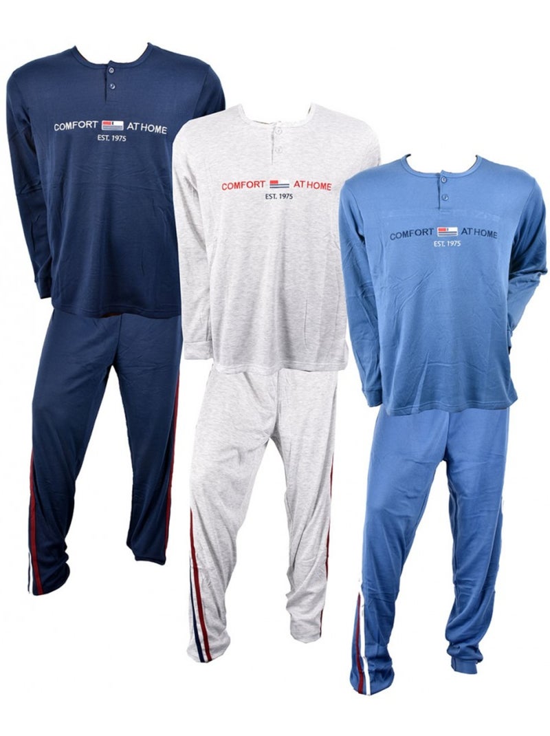 Pijama Hombre Largo SWEET SECRET Azul marino - Kiabi