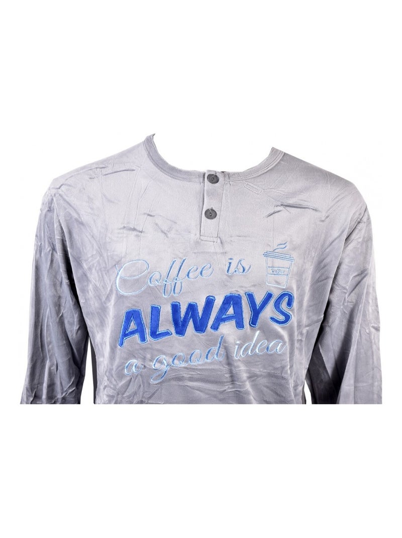 Pijama Hombre Largo SWEET SECRET Gris - Kiabi