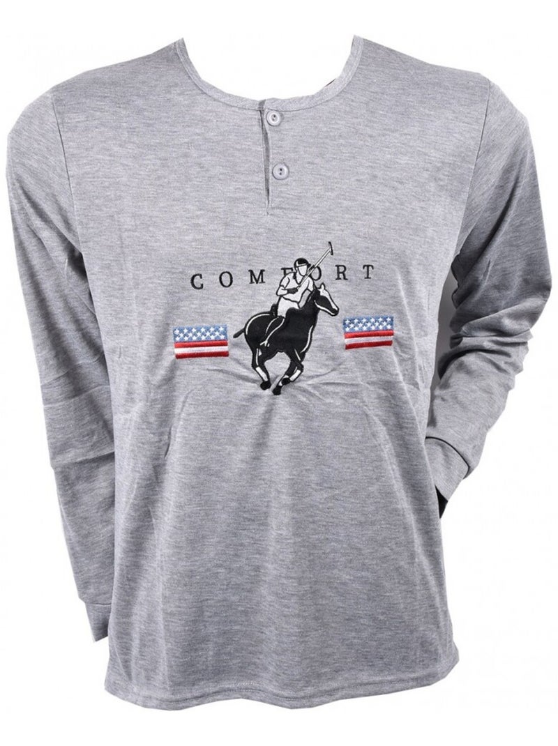 Pijama Hombre Largo SWEET SECRET Gris - Kiabi