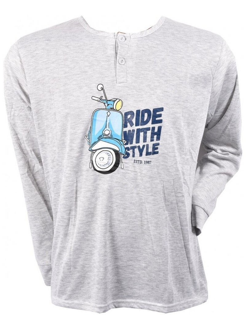 Pijama Hombre Largo SWEET SECRET Gris - Kiabi