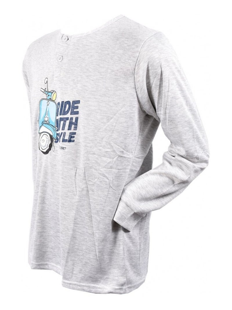 Pijama Hombre Largo SWEET SECRET Gris - Kiabi