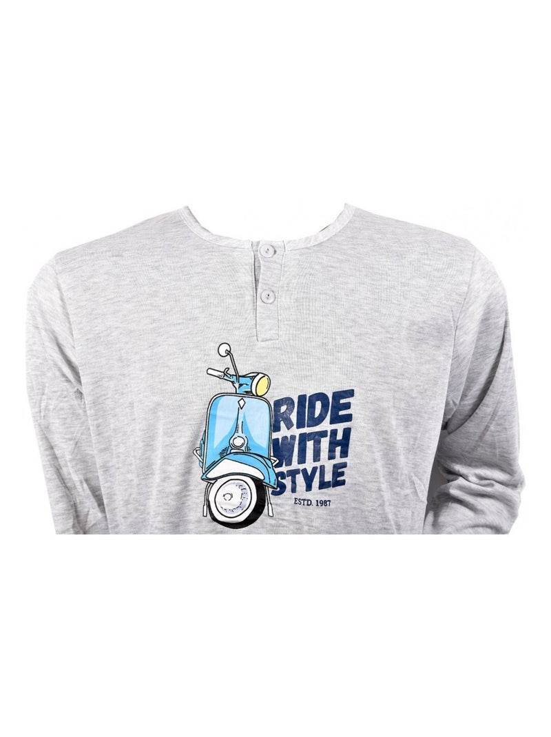 Pijama Hombre Largo SWEET SECRET Gris - Kiabi