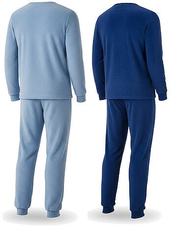 Pijama hombre pack de 2 ozabi, polar suave y esponjoso, bordado