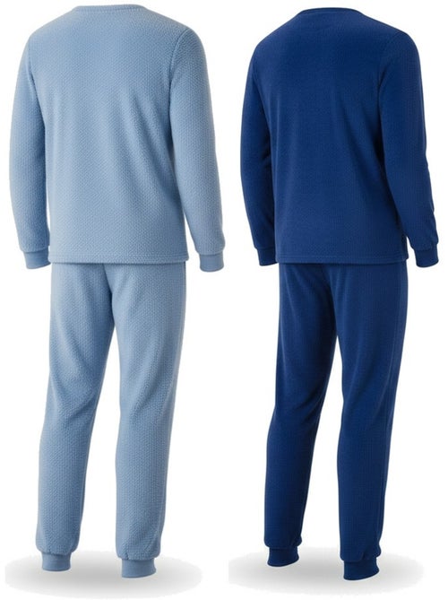 Pijama hombre pack de 2 ozabi, polar suave y esponjoso, bordado - Kiabi