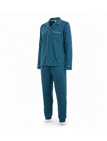 Pijama hombre polar abotonado lunares ozabi