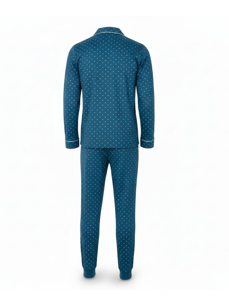Pijama hombre polar abotonado lunares ozabi Azul - Kiabi