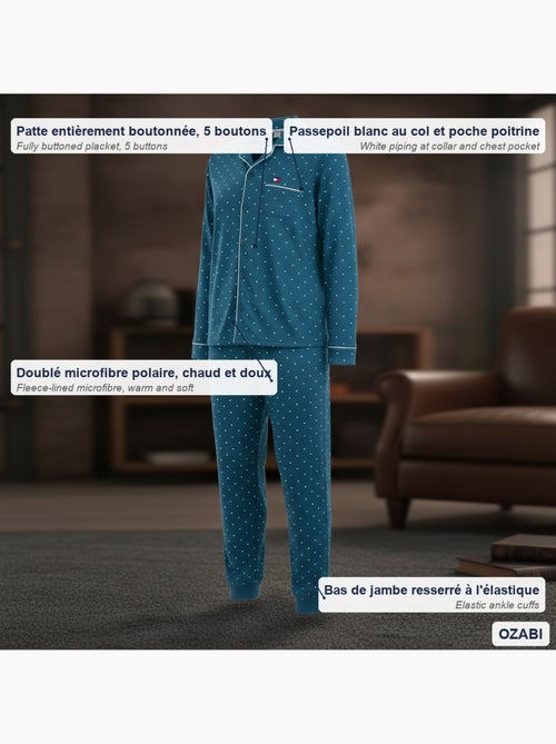 Pijama hombre polar abotonado lunares ozabi - Kiabi Pijama hombre polar abotonado lunares ozabi - Kiabi