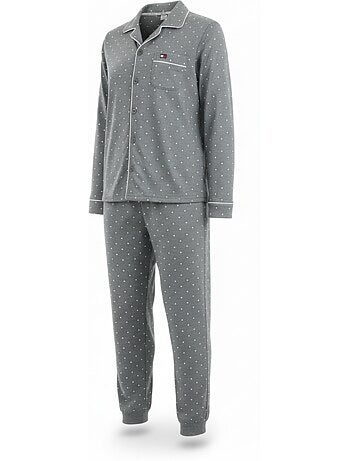 Pijama hombre polar abotonado lunares ozabi
