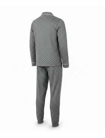 Pijama hombre polar abotonado lunares ozabi