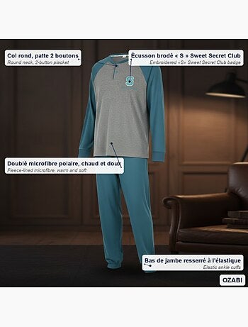 Pijama hombre polar bicolor ozabi sweet secret club