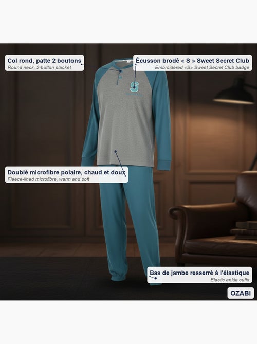 Pijama hombre polar bicolor ozabi sweet secret club - Kiabi