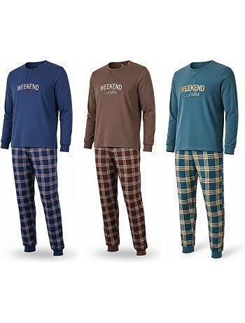 Pijama hombre polar forrado ozabi pack 3 colores surtidos