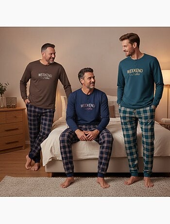 Pijama hombre polar forrado ozabi pack 3 colores surtidos