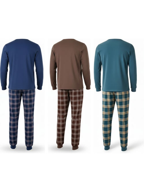 Pijama hombre polar forrado ozabi pack 3 colores surtidos - Kiabi
