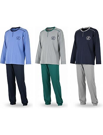 Pijama hombre polar forrado ozabi pack 3 colores surtidos