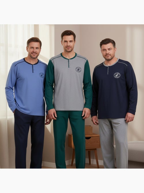 Pijama hombre polar forrado ozabi pack 3 colores surtidos - Kiabi Pijama hombre polar forrado ozabi pack 3 colores surtidos - Kiabi