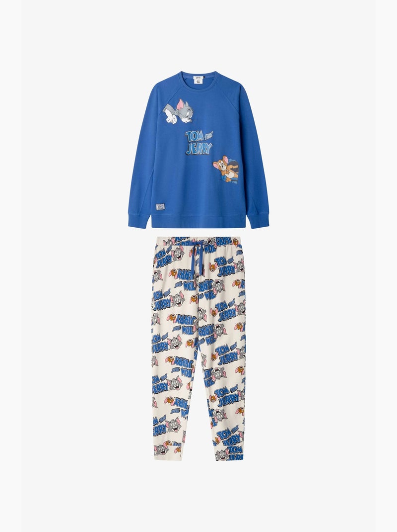 Pijama hombre Tom and Jerry en tejido punto con algodón Azul - Kiabi