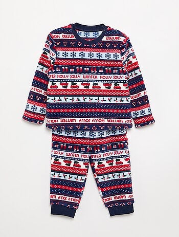 Pijama jacquard de forro polar de 2 piezas - Sudadera + pantalón