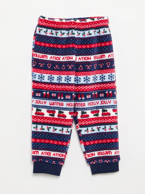 Pijama jacquard de forro polar de 2 piezas - Sudadera + pantalón - Kiabi