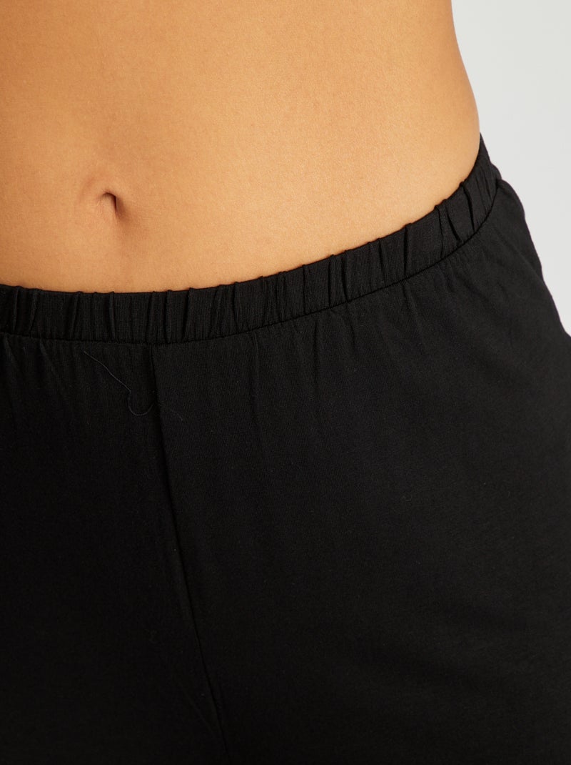 Pijama largo - 2 piezas negro - Kiabi